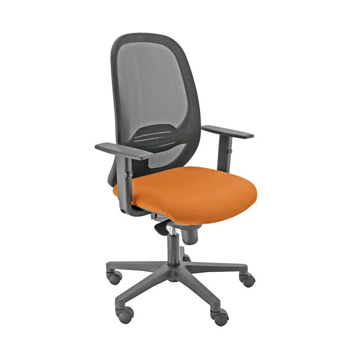 Unisit Sedia operativa Andy Arancio e schienale rete nera c/bracc. main product photo