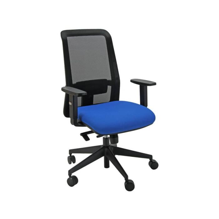 Sedia operativa girevole con schienale in rete PPL serie ECO synchro Jet Unisit blu - JEA/BR1/EB BLU main product photo
