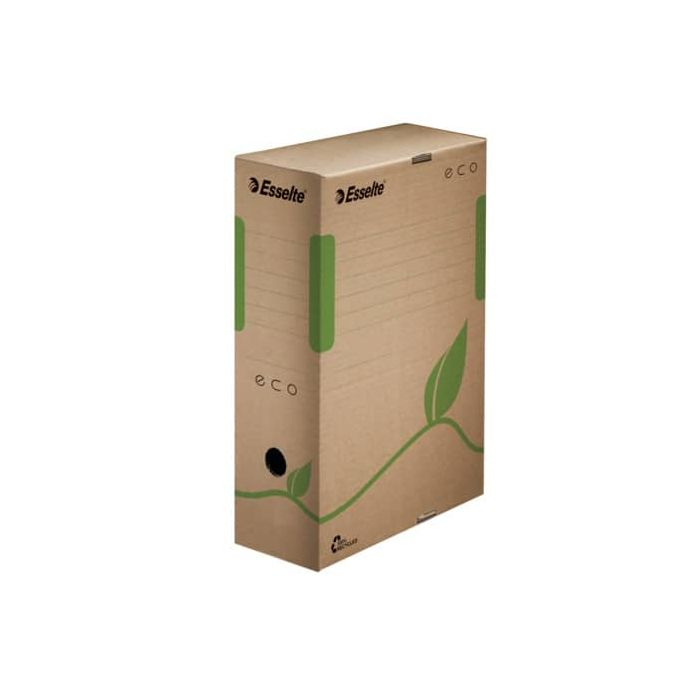 Scatola archivio Esselte ECOBOX dorso 10 cm avana/verde 10x23,3x32,7 cm 623917 main product photo