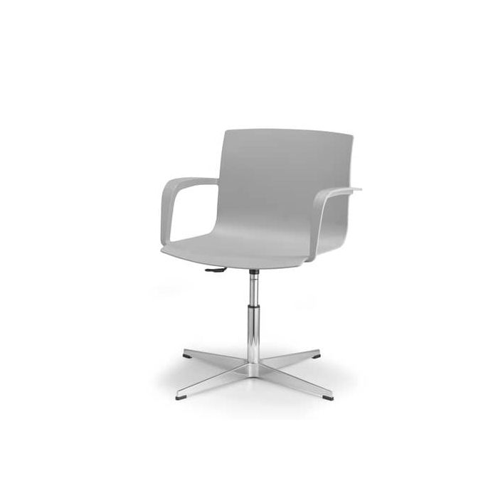 Sedia visitatore girevole su piedini fissi Unisit Melissa MEGP scocca in PPL grigio - braccioli strutturali - MEGP/GR main product photo
