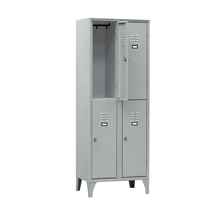 Armadio spogliatoio in metallo - 4 vani sovrapposti - 60 x 50 x 180 cm - grigio - Fasma main product photo