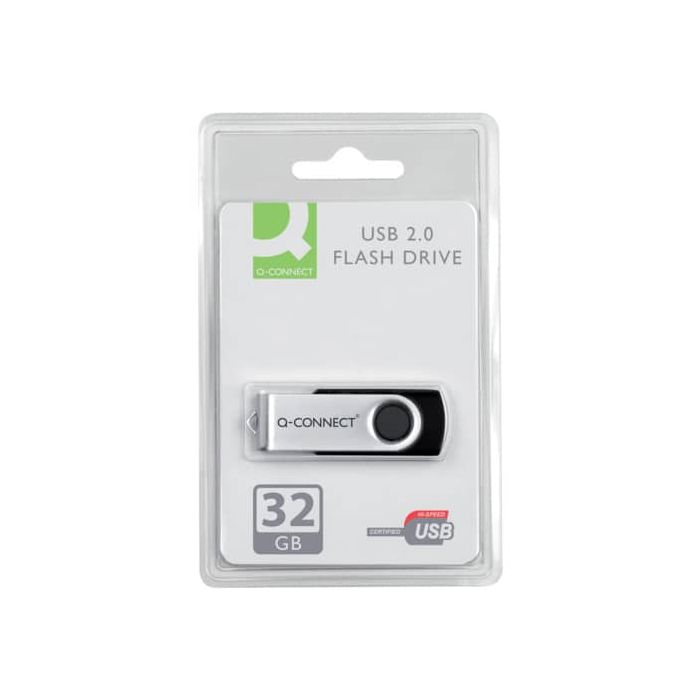 Chiavetta USB Q-Connect High Speed 2.0 nero 32 GB con cappuccio di protezione KF76970 main product photo