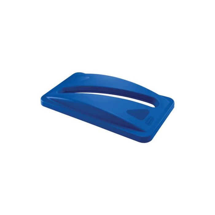 Coperchio per Slim Jim con foro a taglio per la carta Rubbermaid BLUE FG270388BLUE main product photo