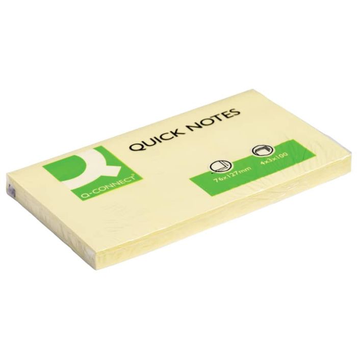 Foglietti riposizionabili Q-Connect 63 g/m² giallo 76x127 mm 12 blocchetti da 100 ff - KF10503 main product photo