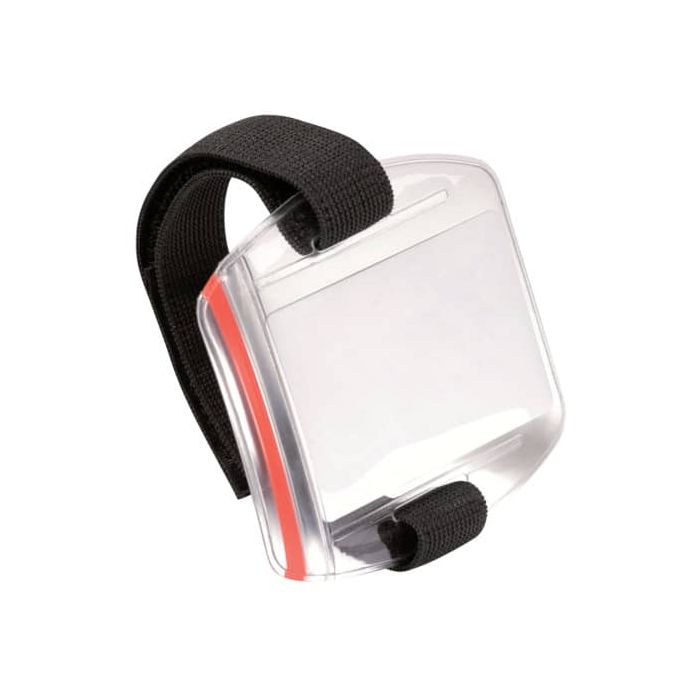 Portabadge da braccio Durable OUTDOOR SECURE 54x87 mm con velcro nero/trasparente Conf. 10 pezzi - 841419 main product photo
