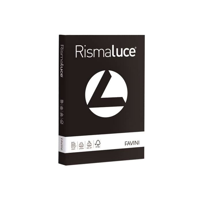 Carta colorata Favini Rismaluce colori forti 200 g/m² A4 nero 63 - Risma da 125 fogli - A67A134 main product photo