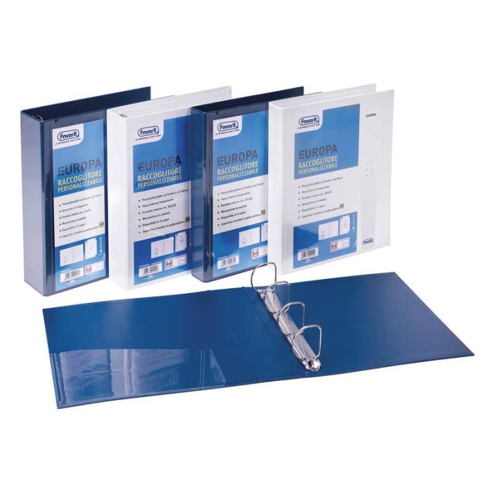 Raccoglitore personalizzabile FAVORIT Europa 28x32 cm 4 anelli a D Ø 40 mm blu 100460468 main product photo