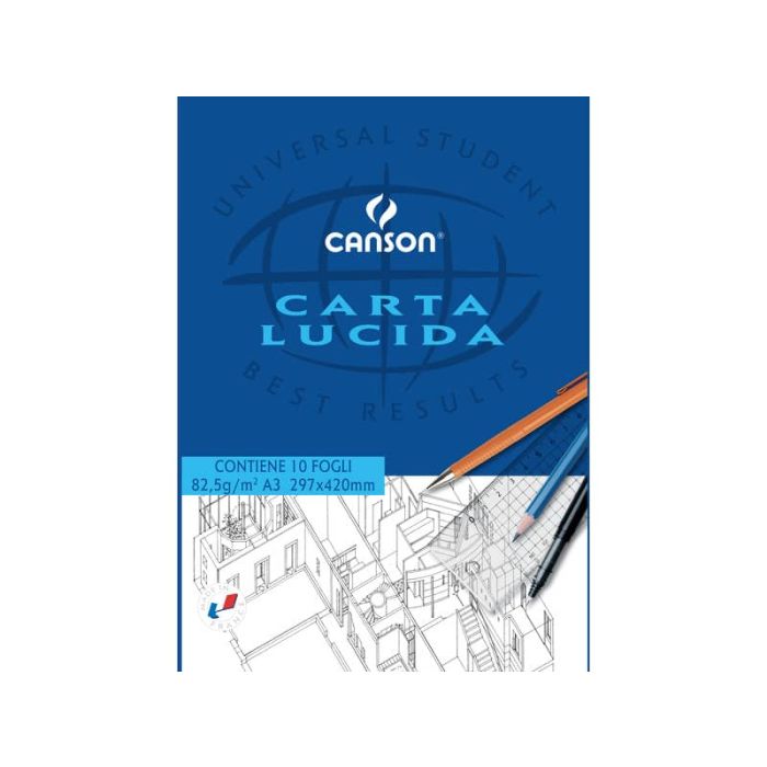 Blocco da disegno CANSON carta lucida bianco 80 g/m² 10 fogli A3 C200005827 main product photo