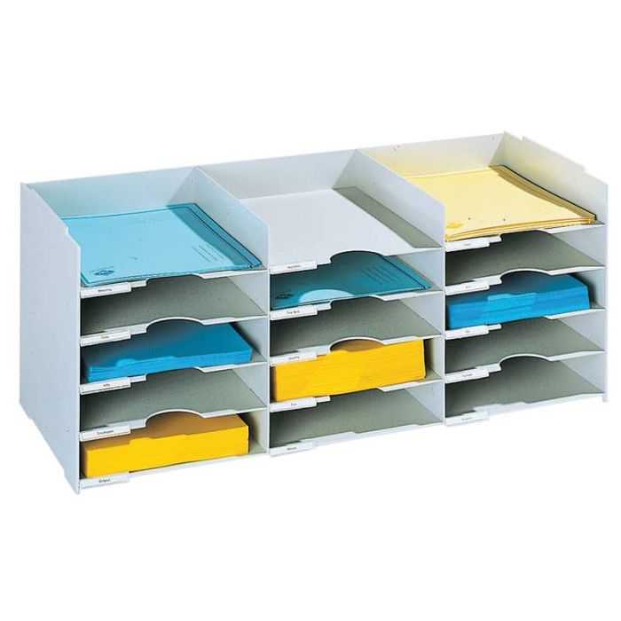 Schedario portacorrispondenza Paperflow componibile a 15 cassetti grigio K421302 main product photo