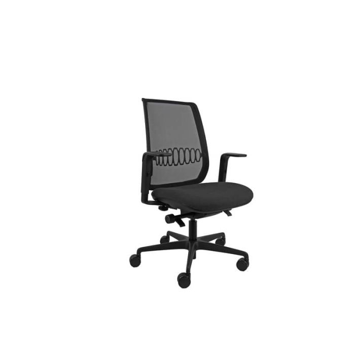 Sedia semidirezionale ergonomica rivestimento ignifugo synchro Aida Unisit nero - ADXPRO/BRF/IN main product photo