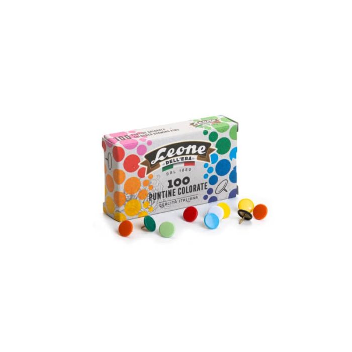 Puntine da disegno Leone Dell'Era diametro testa 9,5 mm colori assortiti - scatola di cartone da 100 pezzi PPC10012 main product photo