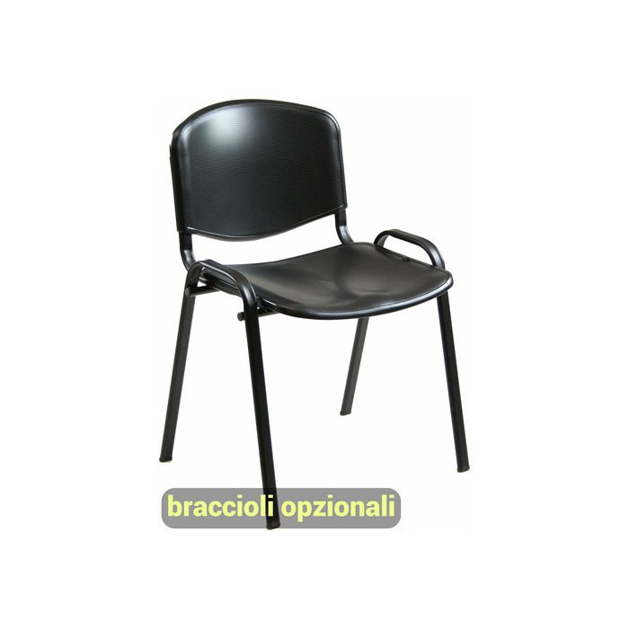 Sedia visitatore a 4 gambe Unisit Dado struttura nera - conf. 2 pz PPL nero D5PS/2/NE_new main product photo