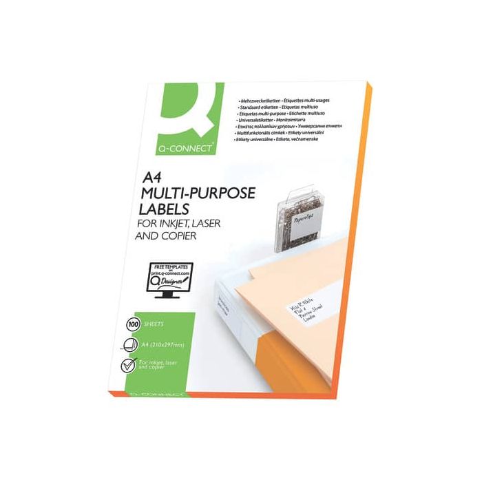 Etichette universali Q-Connect bianco 70x25 mm conf. da 3300 etichette - KF10640 main product photo