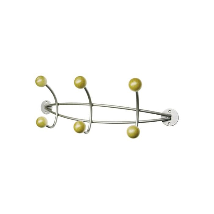 Appendiabiti da muro - 6 pomelli Alco argento/legno U702823 main product photo