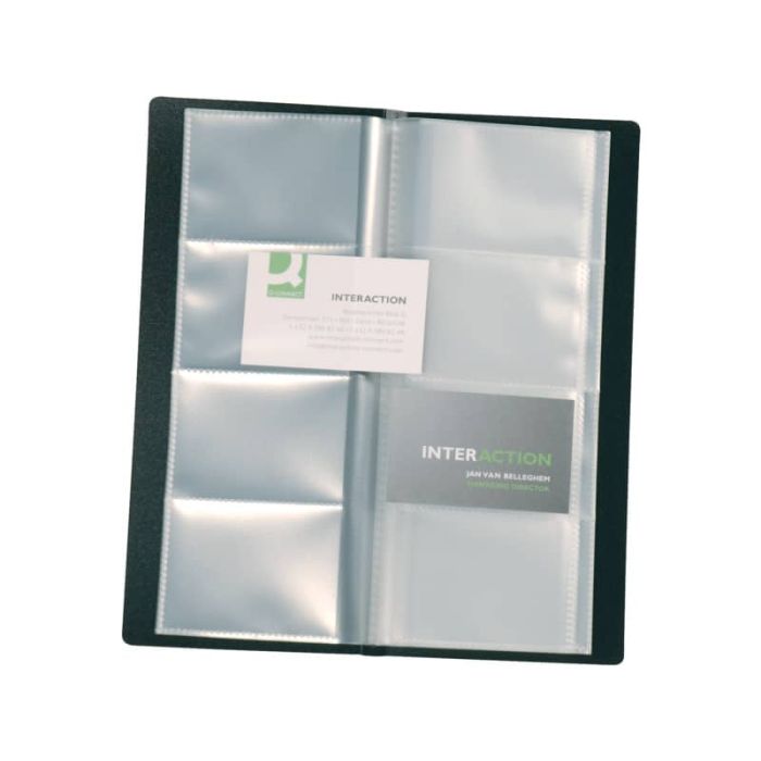 Portabiglietti da visita Q-Connect buste cm buste saldate nero KF03664 main product photo