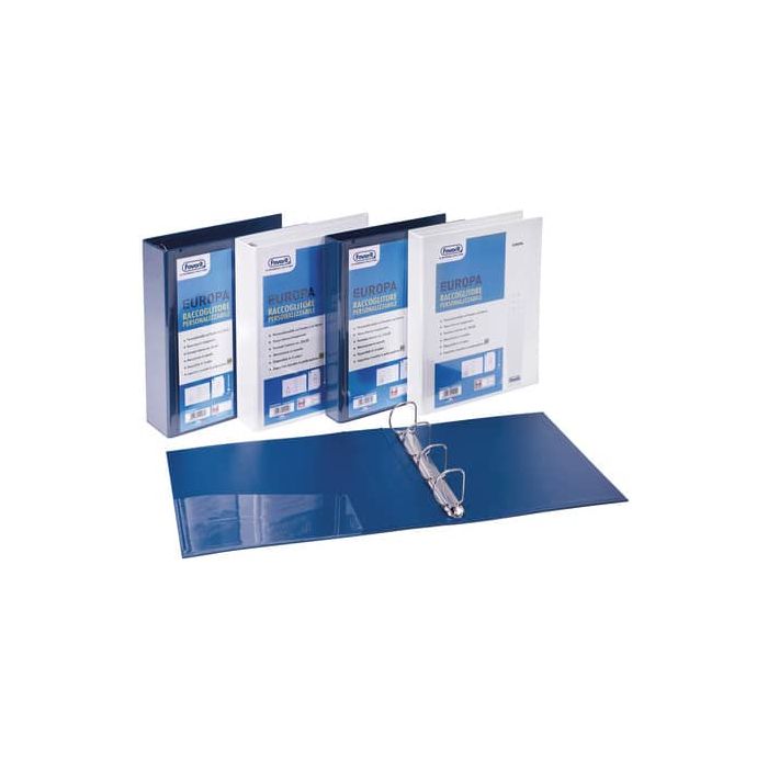 Raccoglitore personalizzabile FAVORIT Europa 26,5x32 cm 4 anelli tondi Ø 15 mm blu - 100460456 main product photo