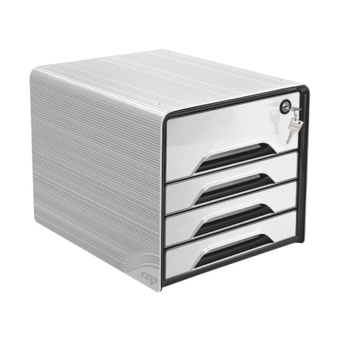 Cassettiera 4 cassetti CEP Smoove Secure 36x28,8x27,1 cm inserti neri 1073110121 main product photo