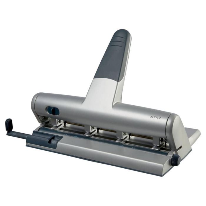 Perforatore a 4 fori a distanza variabile Leitz AKTO 5114 30 fogli grigio metallizzato - 51140184