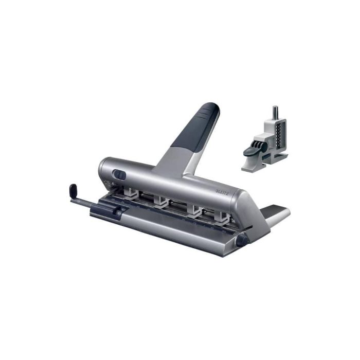 Perforatore a 4 fori a distanza variabile Leitz AKTO 5114 30 fogli grigio metallizzato - 51140184