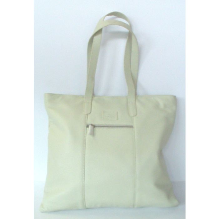 Borsa con manici in pelle di vitello. Panna. cm 38x34x3cm. Icartai main product photo