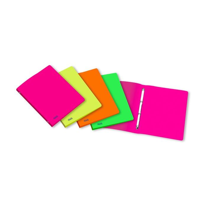 Raccoglitore a 4 anelli in PPL Neon D 15 - 22x30 cm - conf. da 20 pezzi in colori assortiti fluo - 400066847 main product photo
