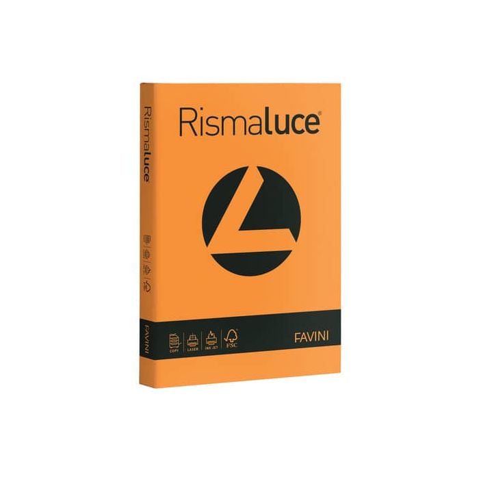 Carta colorata Favini Rismaluce colori forti 140 g/m² A4 arancio 56 - Risma da 200 fogli - A65E204 main product photo