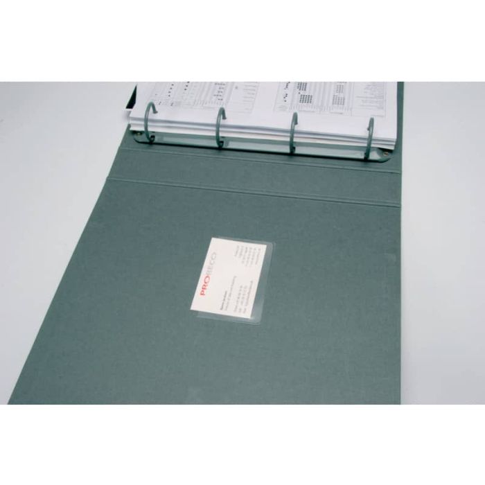 Tasche adesive portabiglietti Q-Connect ppl 5,6x9,3 cm trasparente apertura lato lungo conf. da 100 - KF27040 main product photo