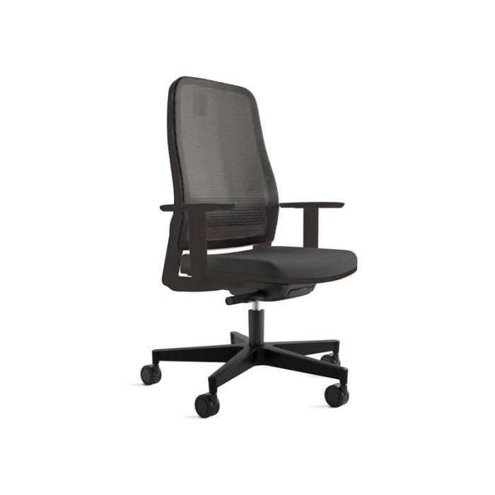 Sedia semidirezionale ergonomica rivestimento PPL ignifugo synchro Titan Unisit nero - TTN/BR2/IN main product photo