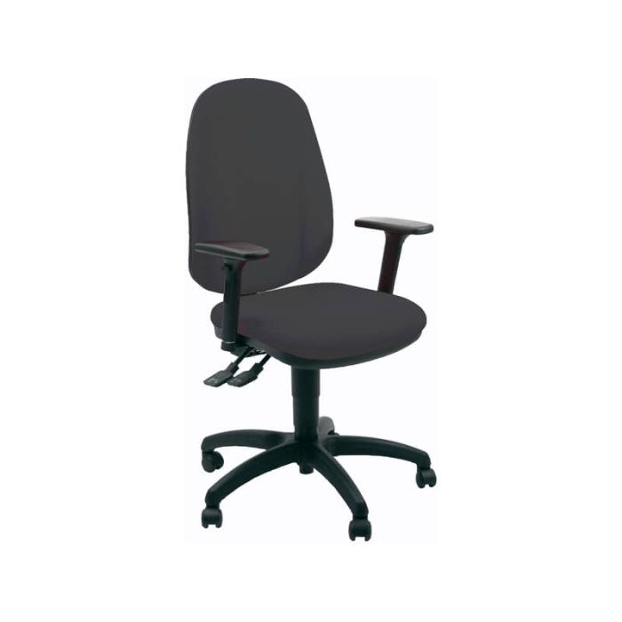 Sedia operativa girevole Unisit Giano GIGI Eco Smart riv. ignifugo grigio scuro - braccioli inclusi - GIGI/BR3D/IT main product photo