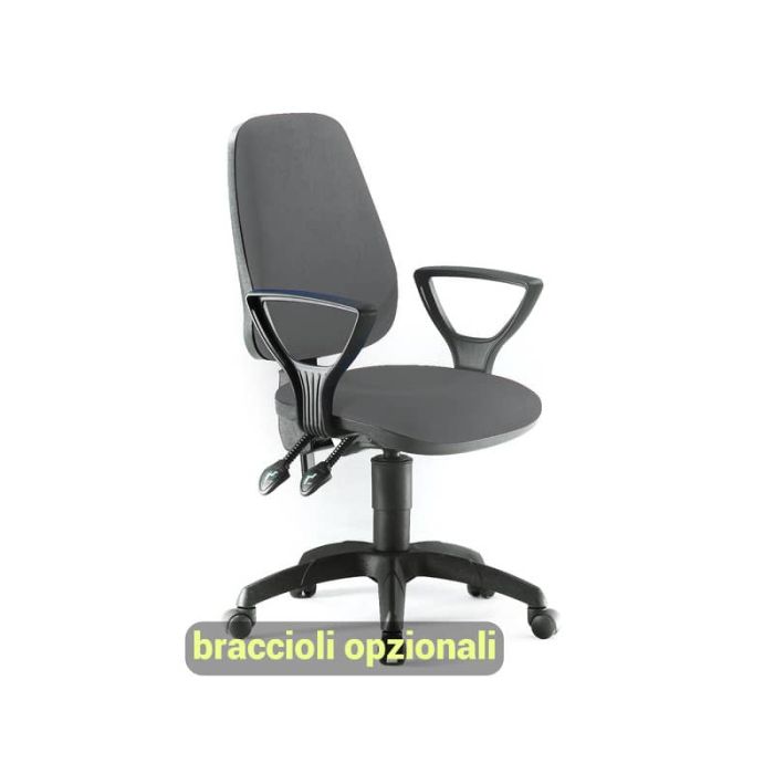 Sedia operativa girevole Unisit Leda LDAY Eco smart - schienale alto - rivestimento Eco grigio scuro - LDAY/ET main product photo