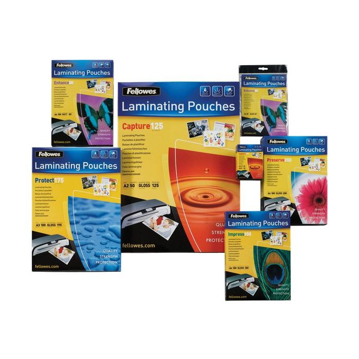 Pouches Fellowes Enhance 80 confezione da 100 pezzi Formato A5 5306002 main product photo