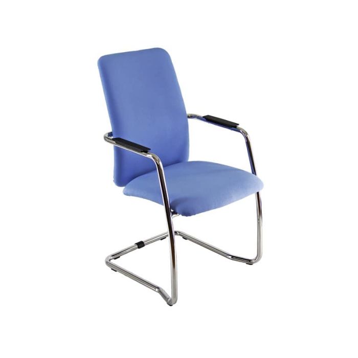 Sedia visitatore con slitta Unisit Lithium LTLTA schienale alto - rivest. ignifugo blu - LTLTA/IB main product photo