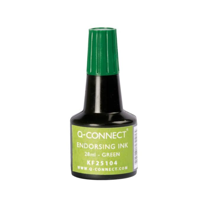 Inchiostro per timbri Q-Connect senza olio 28 ml verde KF25104 main product photo
