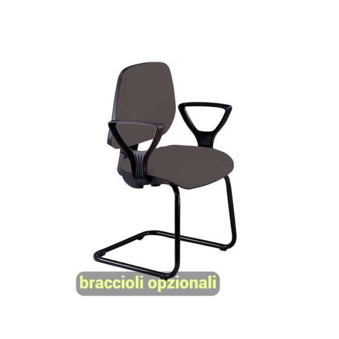 Sedia operativa visitatore Unisit Leda LDS Eco smart su slitta - rivestimento Eco - grigio scuro - LDS/ET main product photo