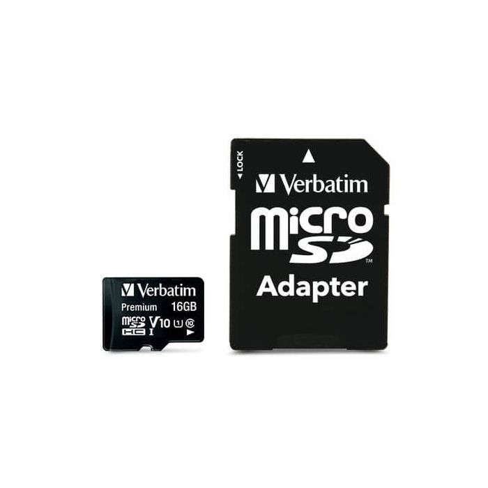 Flash memory card Verbatim micro sdhc - classe 10 con adattatore 16 GB 44082 main product photo