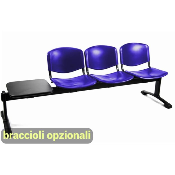 Panca 3 posti attesa Unisit Dado D5P3PT con tavolino - PPL blu D5P3PT/BL main product photo