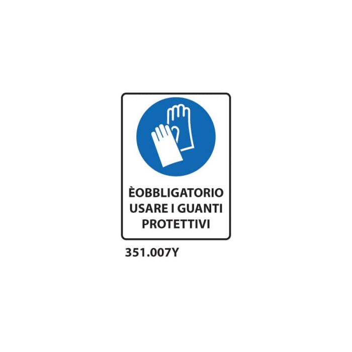 Cartello di obbligo "È obbligatorio usare i guanti protettivi" Dixon Industries 27x33 cm - 351.007Y main product photo