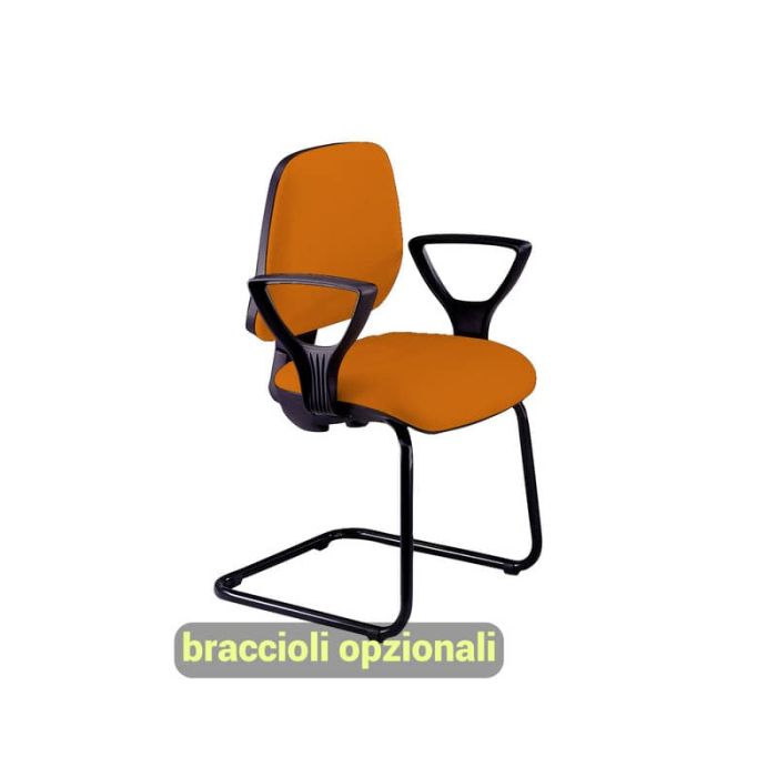 Sedia operativa visitatore Unisit Leda LDS Eco smart su slitta - rivestimento Eco - arancione - LDS/EA main product photo