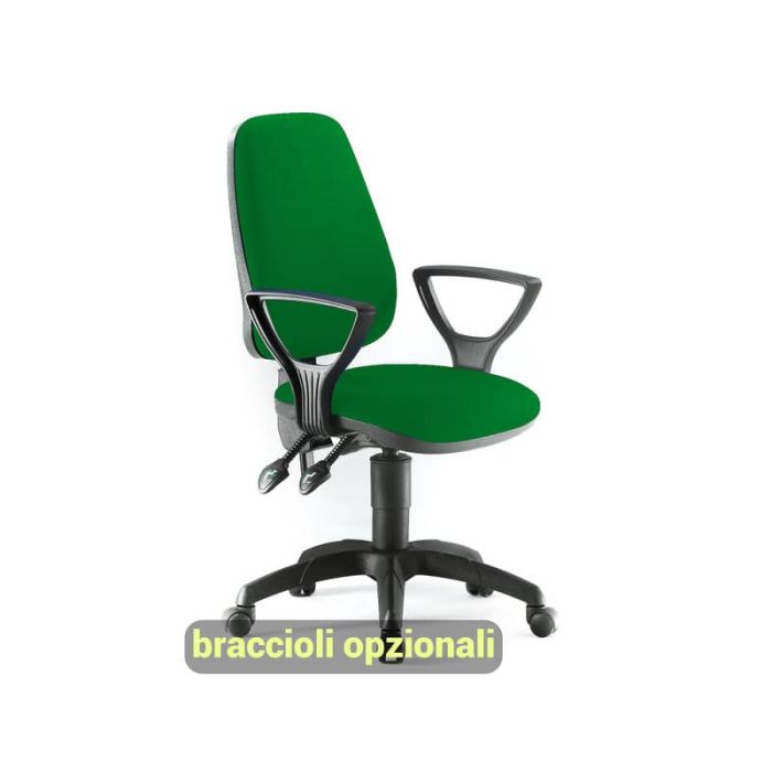 Sedia operativa girevole Unisit Leda LDAY Eco smart - schienale alto - rivestimento Eco verde - LDAY/EV main product photo