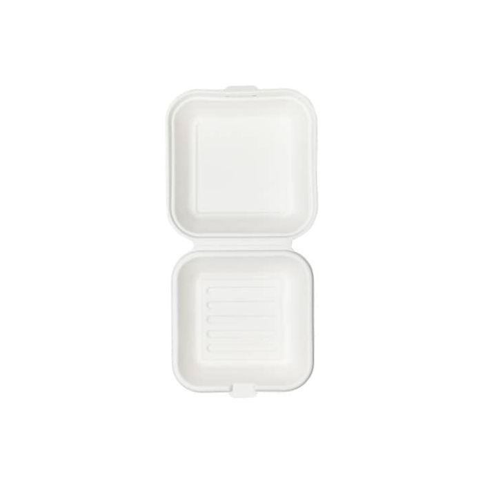 Contenitori hamburger in bagassa sbiancata Ferrari Bio conf. 100 pz 150x150x80 mm - FBIO23 main product photo