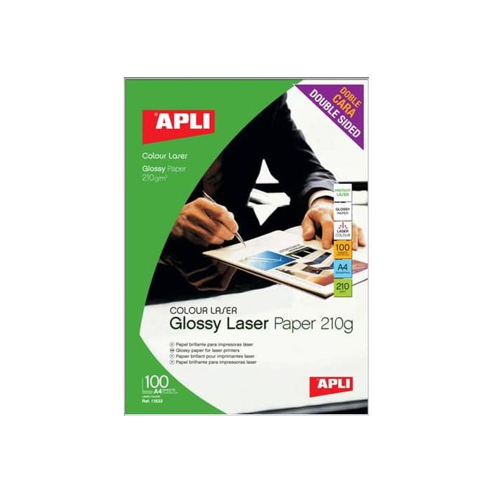 Carta fotografica laser Decadry A4 alta qualità - finitura lucida - fronte/retro 210 g/m² bianco Conf. 100 fogli T900008 main product photo