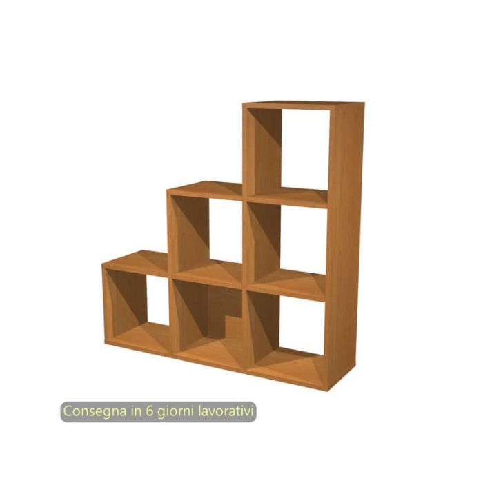 Libreria componibile Artexport Maxicolor - 6 caselle scalare Noce chiaro 6DMaxC-4 main product photo