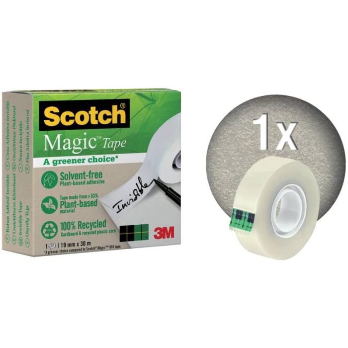 Nastro adesivo Scotch Magic™ Più Verde 19 mm x 30 m trasparente opaco 9-1930R main product photo