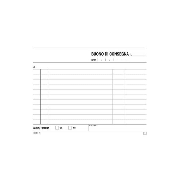 Blocco buoni di consegna flex 11,5x16,5 cm - 50x2 copie autoricalcanti 161570000 main product photo