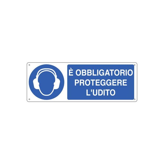 Cartello d'obbligo 35x12,5 cm Cartelli Segnalatori ''Proteggere l'udito'' E1906K main product photo