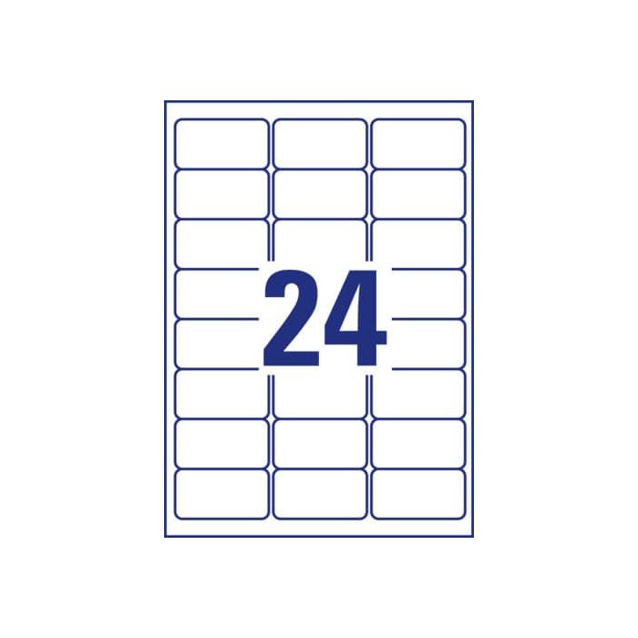 Etichette permanenti per freezer Avery 63,5x33,9 mm bianco Laser 24 et./foglio Conf. 25 fogli - L7970-25 main product photo