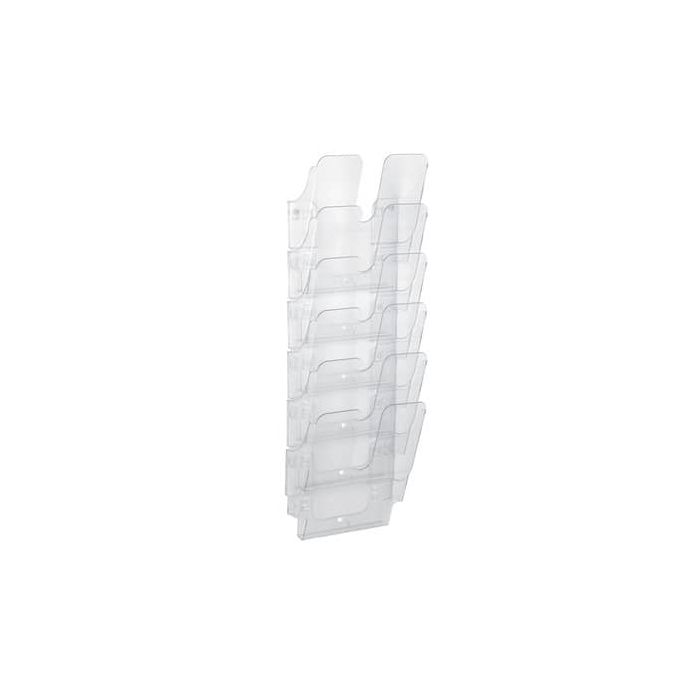 Espositore da parete DURABLE FLEXIPLUS 6 comparti A4 polistirolo trasparente 24,7x10x108 cm - 1700008401 main product photo