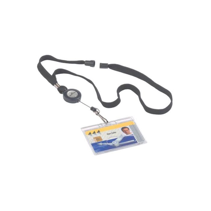 Chiocciole portabadge YO-YO Durable rotonde in plastica con cordoncino nero 822301 main product photo