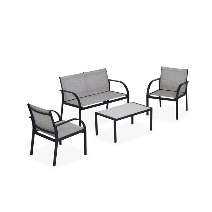 Salotto Ankara - nero/grigio - Garden Friend - set 4 elementi main product photo