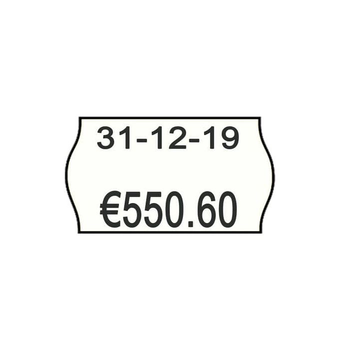 Rotolo da 1000 etichette per prezzatrice Printex sagomate 26x16 mm bianco con stampa rossa DATA - 2616sbp10stps main product photo